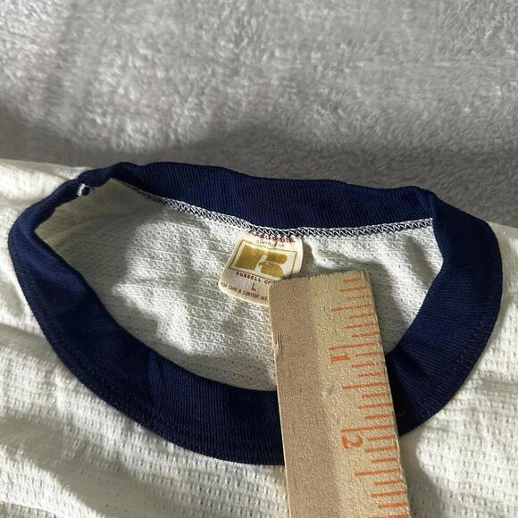 True Vintage Alpha Epsilon Pi 70s Russell Athletic Mesh Football Jersey Sz Large - Picture 3 of 11